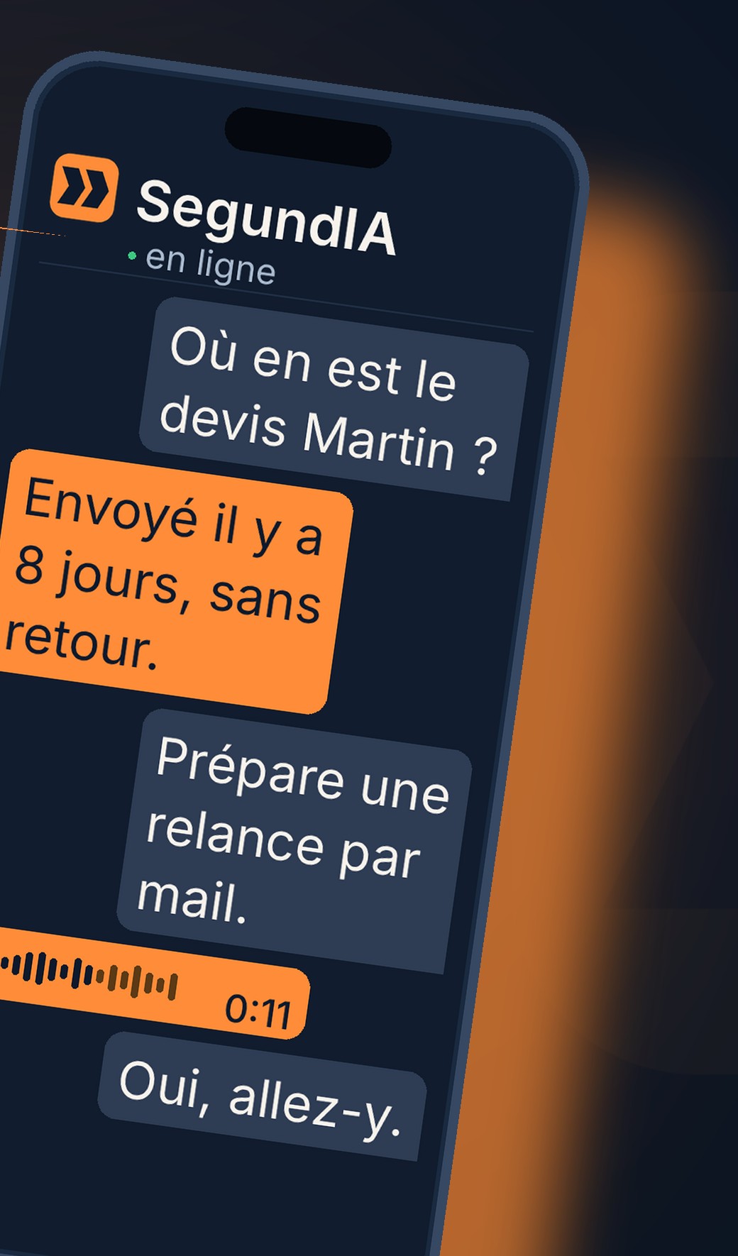 L'assistant de direction SegundIA sur mobile